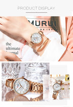 CURREN Women's Luxury Quartz Watch - Stainless Steel, Numberless Dial