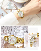 CURREN Women's Luxury Quartz Watch - Stainless Steel, Numberless Dial
