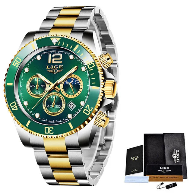 LIGE Men's Luxury Chronograph Watch