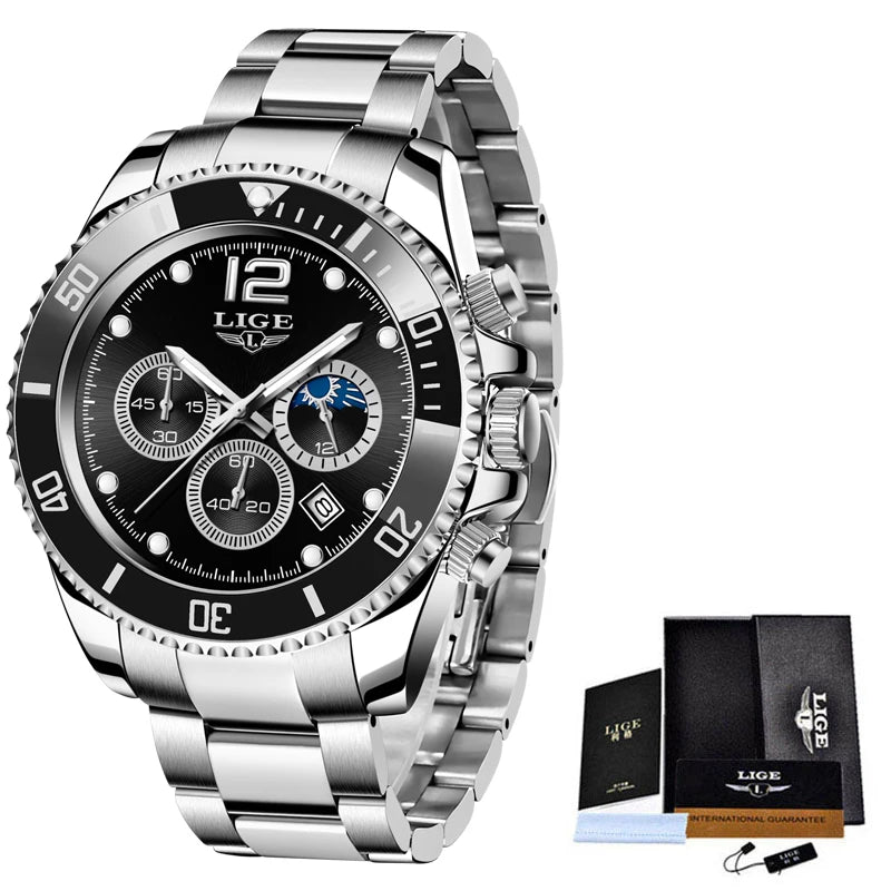 LIGE Men's Luxury Chronograph Watch