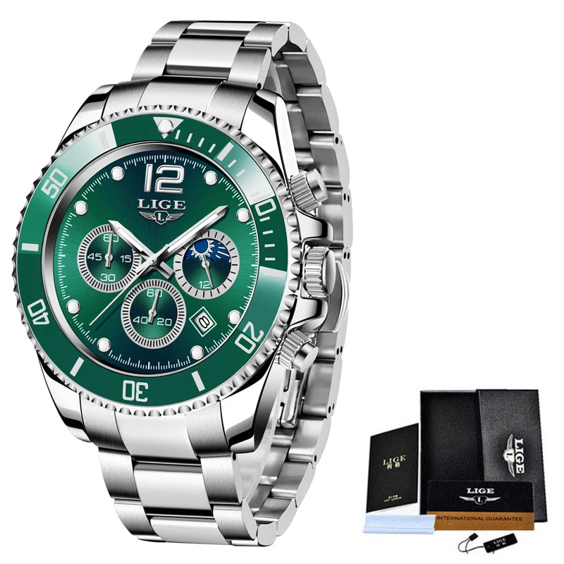 LIGE Men's Luxury Chronograph Watch