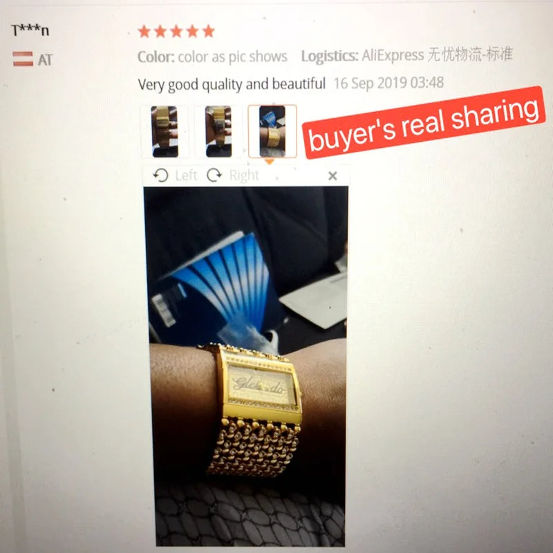 Reloj de Mujer Cuadrado Dorado — Elegancia Casual con Precision Quartz
