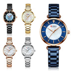 CURREN Women's Luxury Quartz Watch - Stainless Steel, Numberless Dial