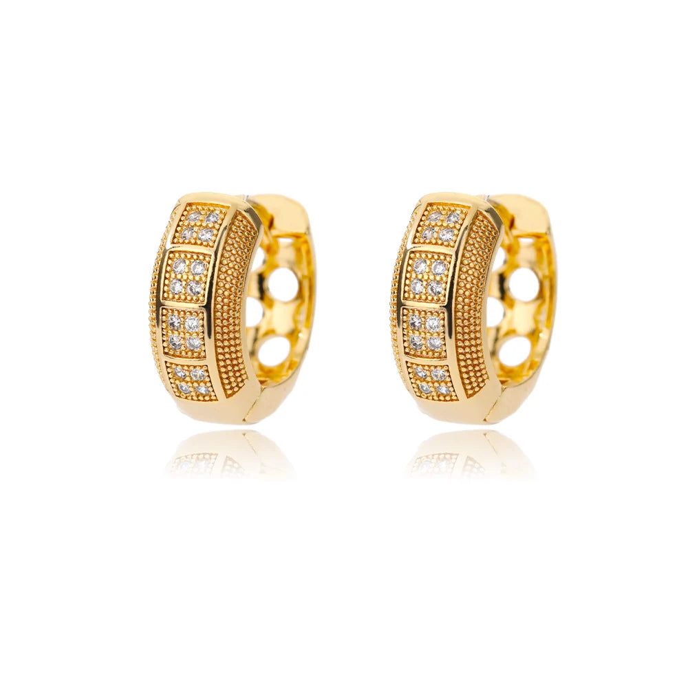 Cubic Zirconia Band Hoop Earrings