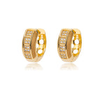 Cubic Zirconia Band Hoop Earrings