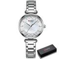 CURREN Women's Luxury Quartz Watch - Stainless Steel, Numberless Dial