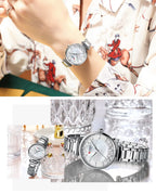 CURREN Women's Luxury Quartz Watch - Stainless Steel, Numberless Dial