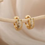 Cubic Zirconia Band Hoop Earrings