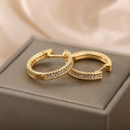 Round Hoop Earrings For Women Gold Color Stainless Steel Earrings 2026 Trend New Wedding Band Couple Jewelry Freeshipping Items