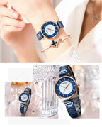 CURREN Women's Luxury Quartz Watch - Stainless Steel, Numberless Dial