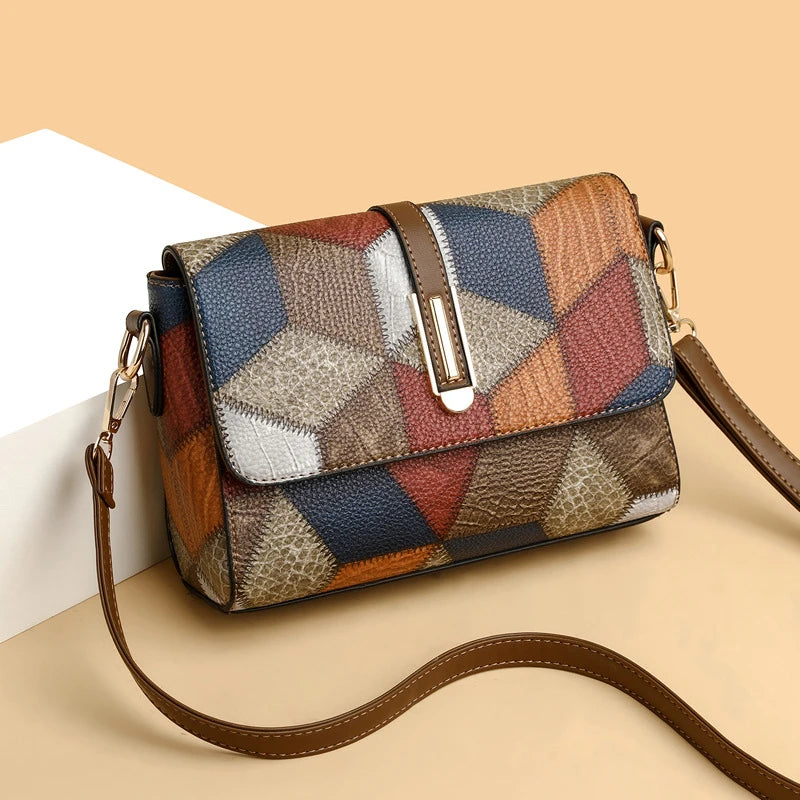 Women's Square Crossbody Shoulder Bag - Adjustable Strap Flip Closure Purse