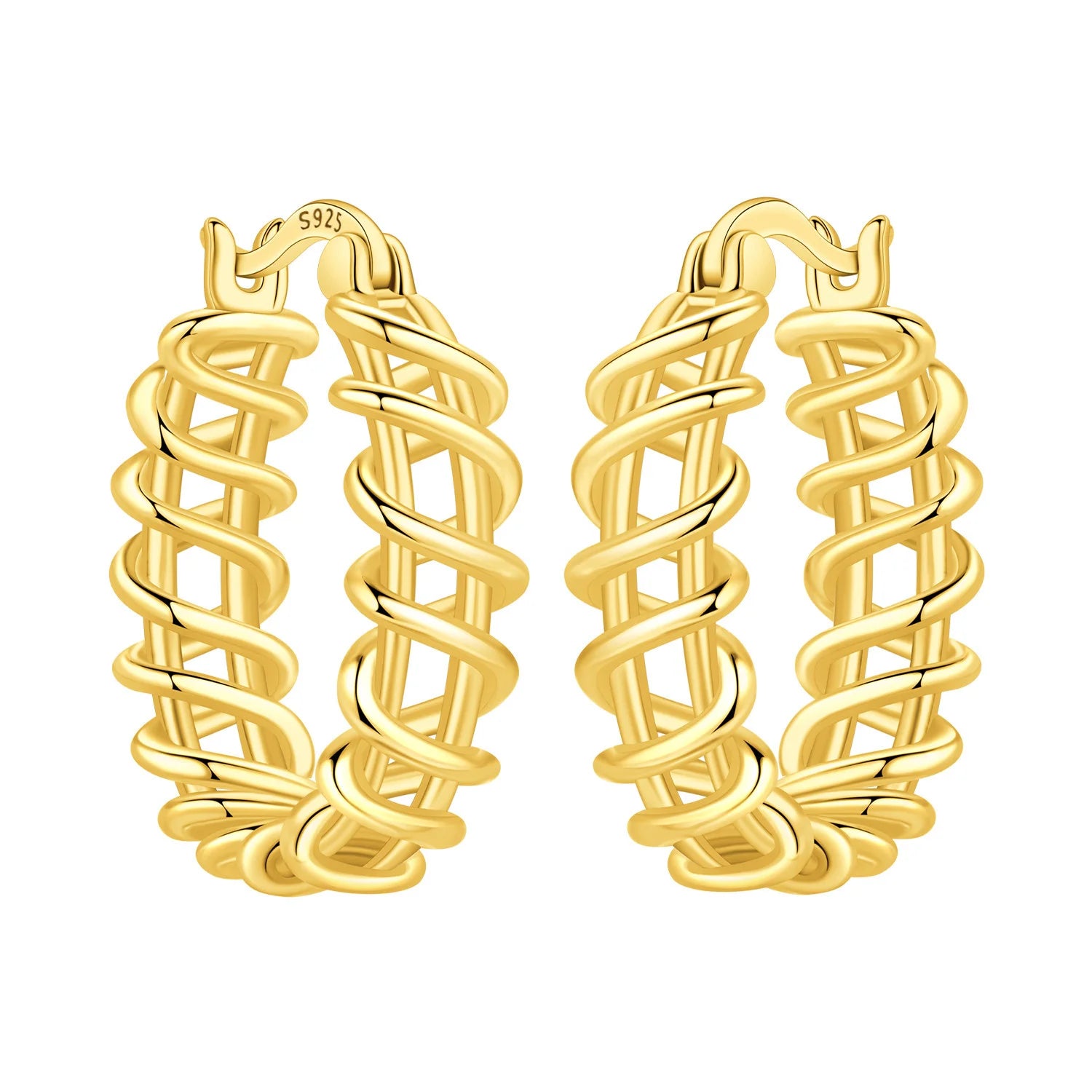 Sterling Silver 18K Gold Hoop Earrings