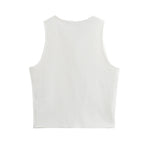 Knit Cropped Vest - Sleeveless Button Sweater Vest for Women