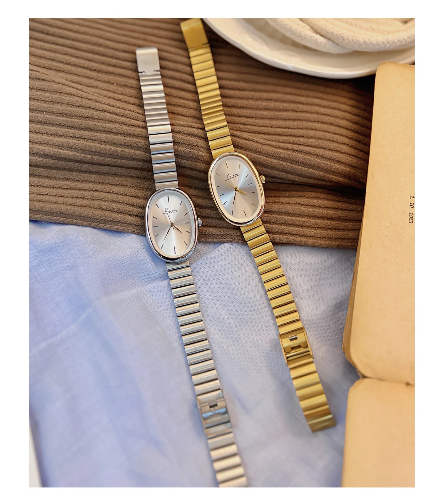 Women's Vintage Luxury Quartz Watch - Gold & Silver Bracelet