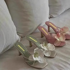 Floral Toe High Heel Sandals