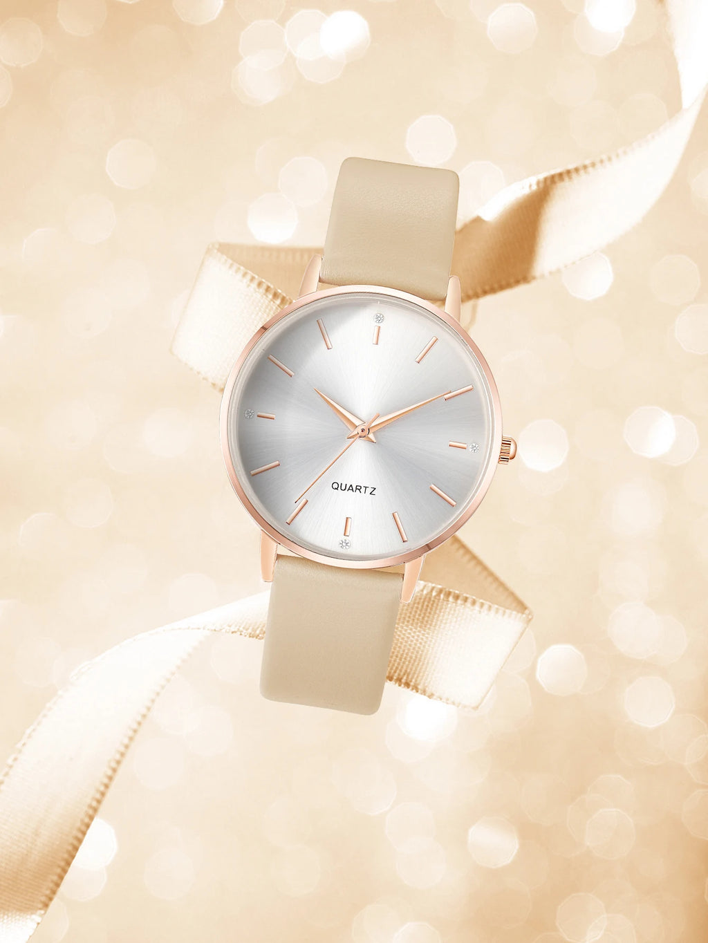 Women's Luxury Quartz Watch - Leather Band, Minimalist Dial