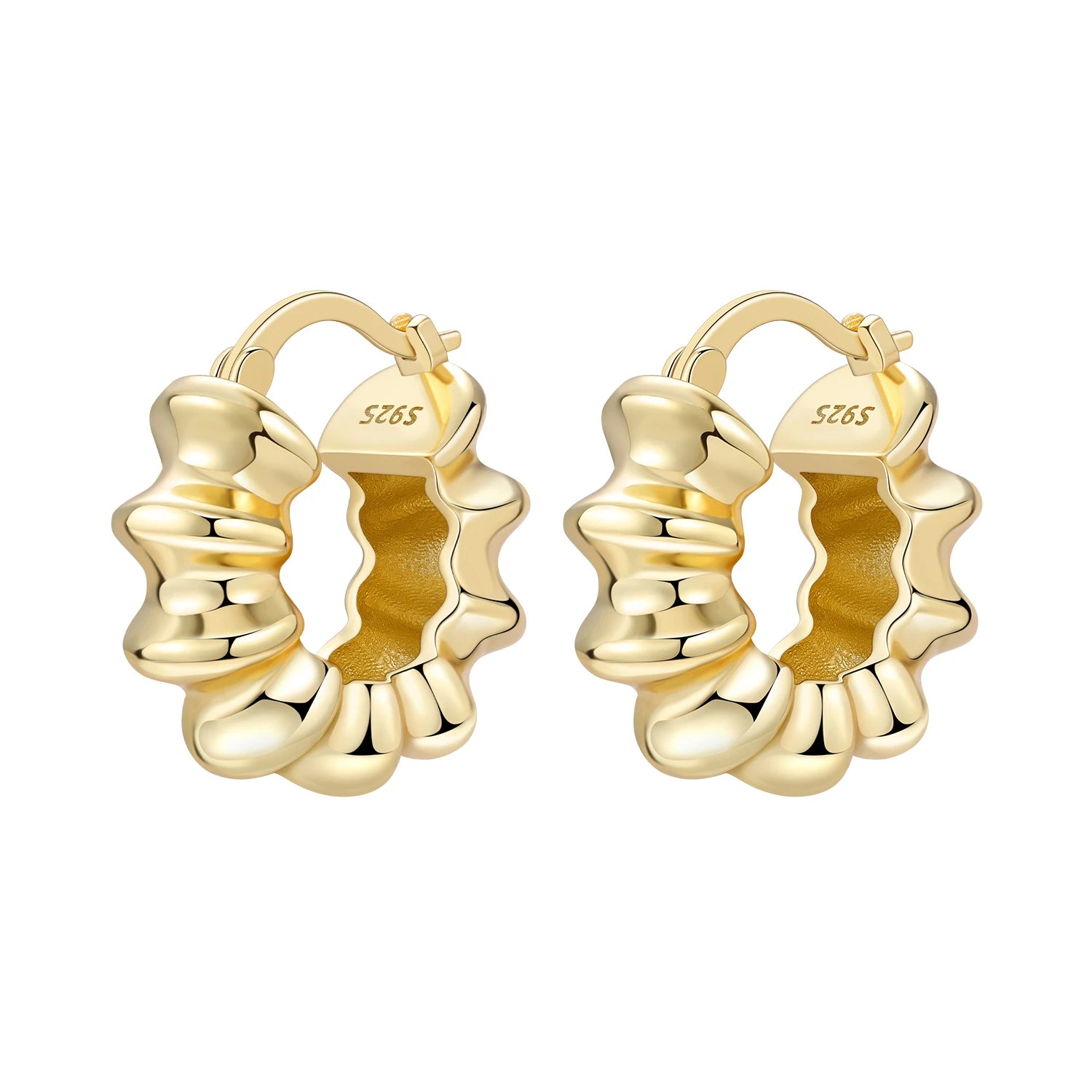Sterling Silver 18K Gold Hoop Earrings