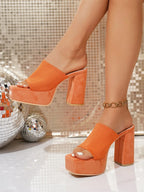 Summer Fashion Women Slip on Platform Plus Size Shoes for Women Peep Toe High Heel Sandals Casual Beach Slippers 2026