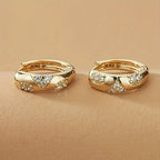 Gold Cubic Zirconia Hoop Earrings