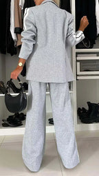 Conjunto Casual de Mujer — Abrigo y Pantalon Recto