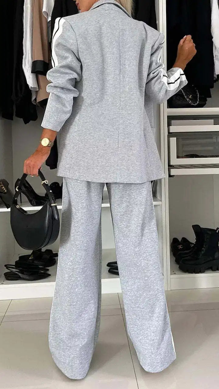 Conjunto Casual de Mujer — Abrigo y Pantalon Recto