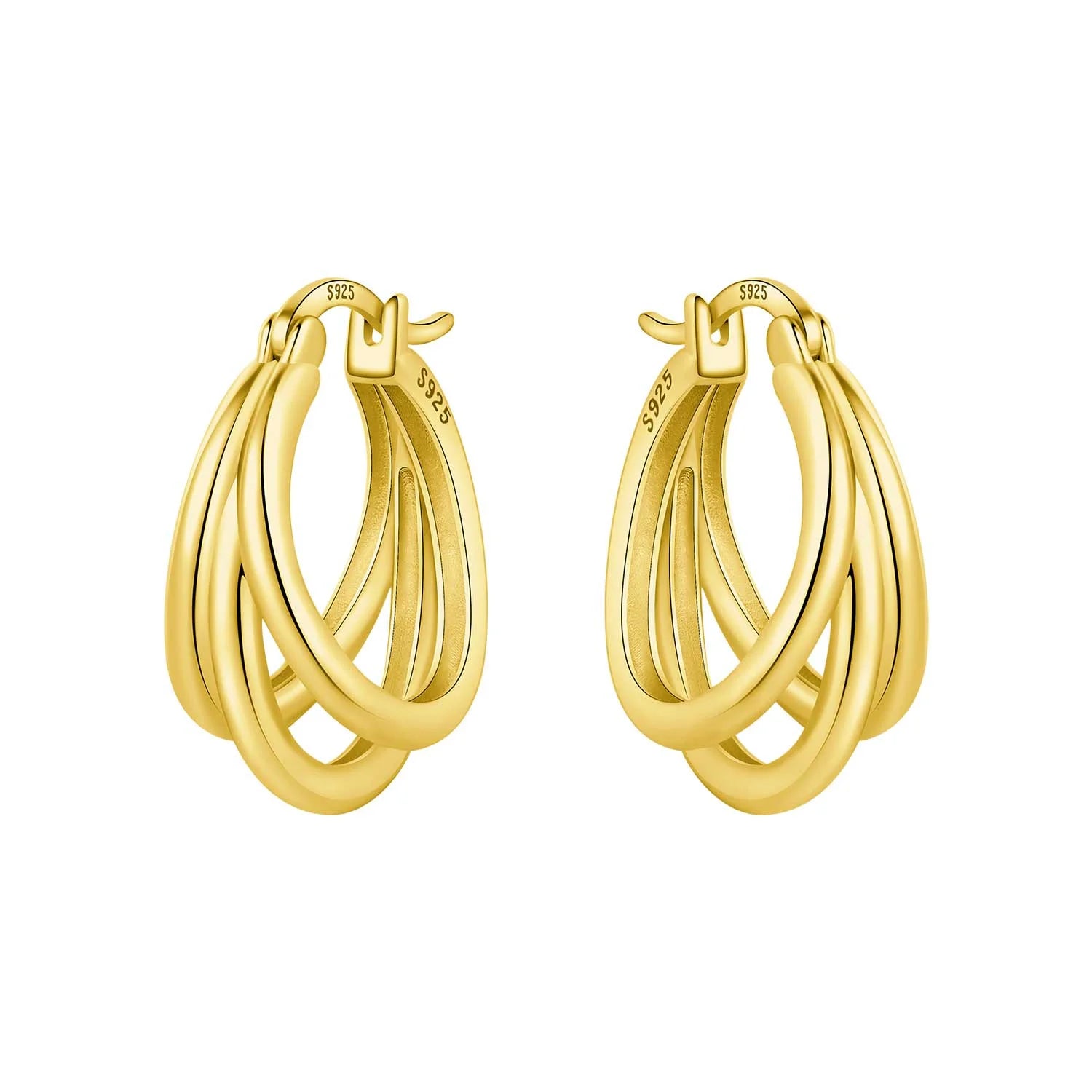 Sterling Silver 18K Gold Hoop Earrings