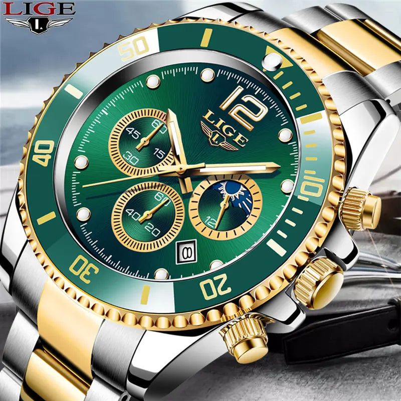LIGE Men's Luxury Chronograph Watch