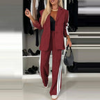 Conjunto Casual de Mujer — Abrigo y Pantalon Recto