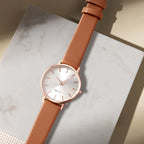 Women's Luxury Quartz Watch - Leather Band, Minimalist Dial
