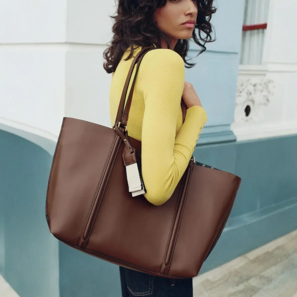 Bolso Tote Grande de Mujer | Cuero PU, Gran Capacidad | Negro y Marron