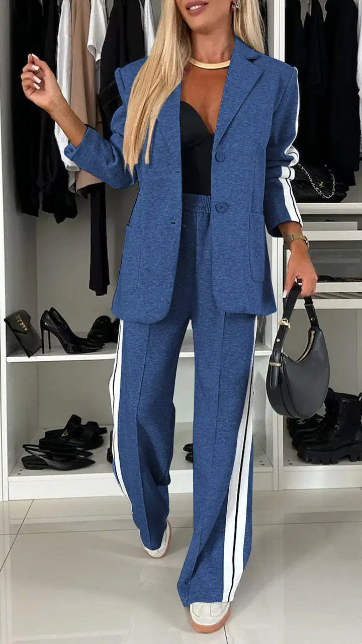 Conjunto Casual de Mujer — Abrigo y Pantalon Recto