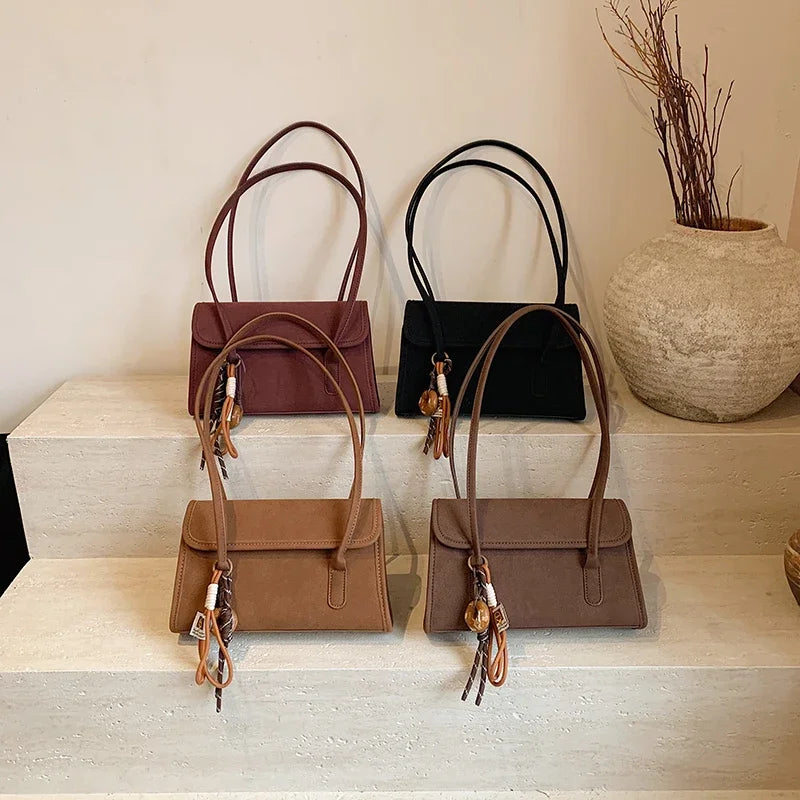 Women's Y2K Retro PU Leather Tote Bag - Casual Shoulder Handbag