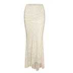 Women's 2-Piece Lace Corset Top and Maxi Skirt Set - Elegant Formal Event Dress