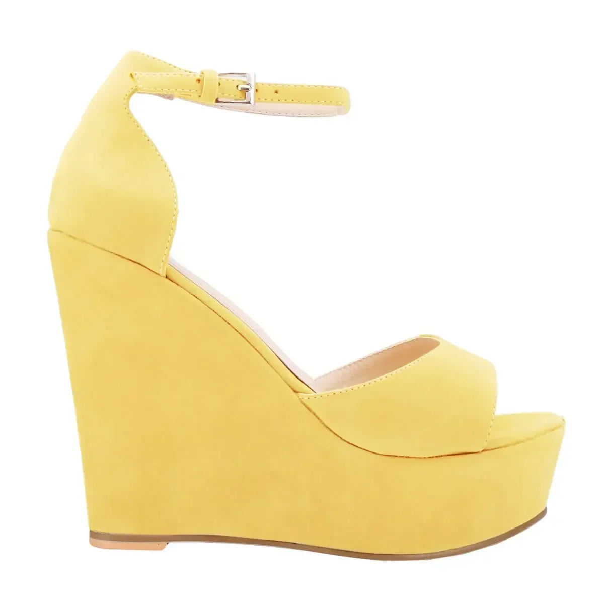 Platform Wedge Sandals - Peep Toe Ankle Strap High Heels for Women