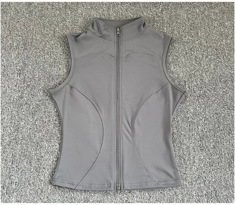 Women's Sleeveless Zip-Up Sport Top