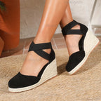 Cover Toe Women's Espadrille Wedge Sandals Ankle Strap Summer Slip-on Comfortable Platform Shoes for Ladies 2026 New Босоножки