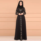 Muslim Abaya Kaftan Dress - Long Sleeve Maxi Robe for Women