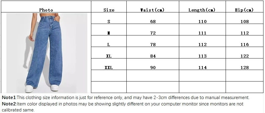 Y2K High Waist Straight Jeans - Retro Baggy Denim Pants for Women
