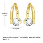 Gold Hoop Earrings with Cubic Zirconia