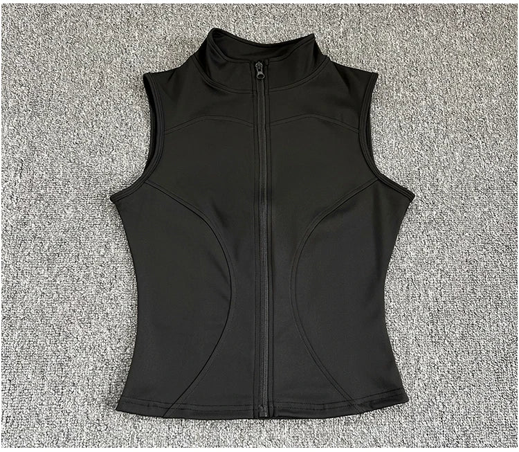 Women's Sleeveless Zip-Up Sport Top