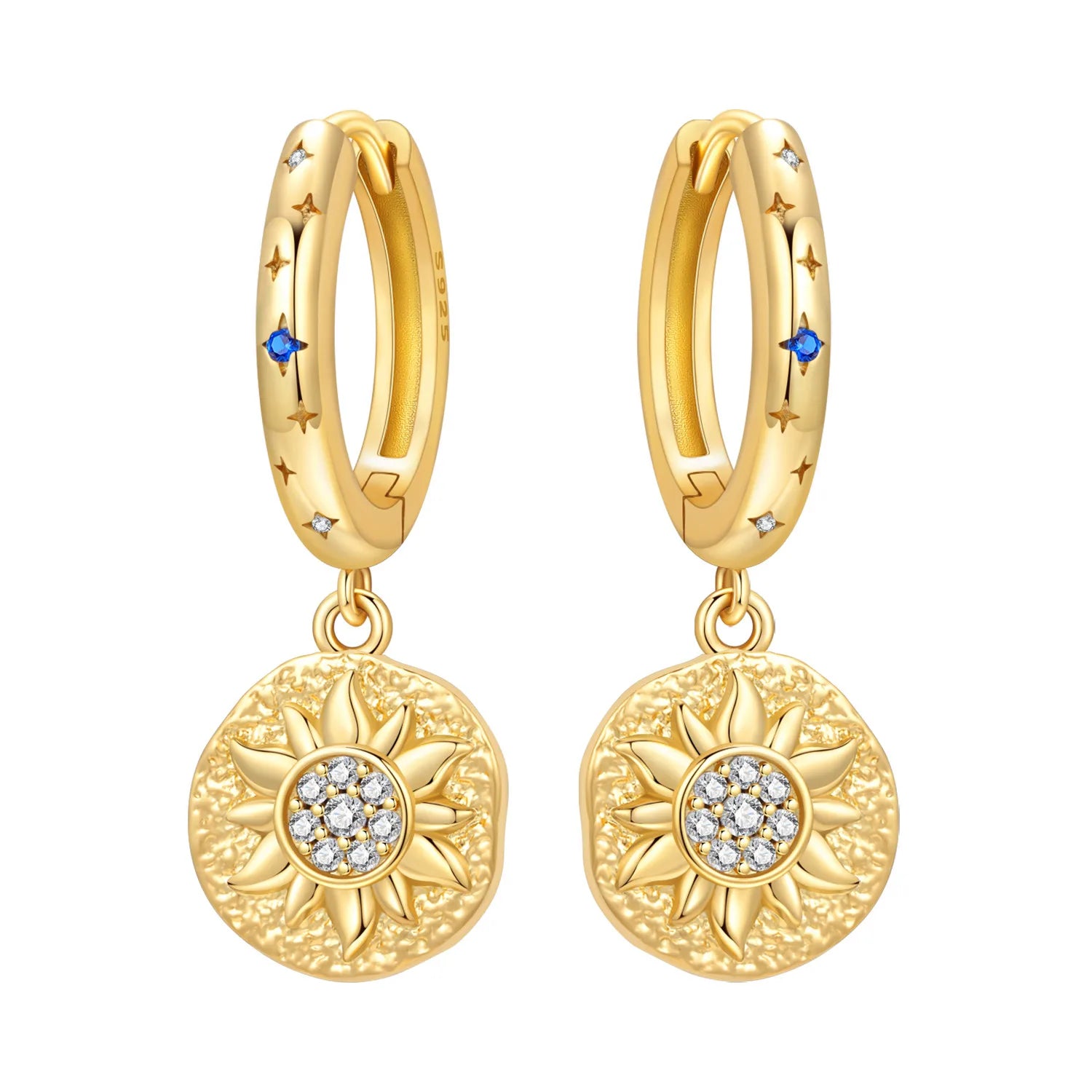 Sterling Silver 18K Gold Hoop Earrings
