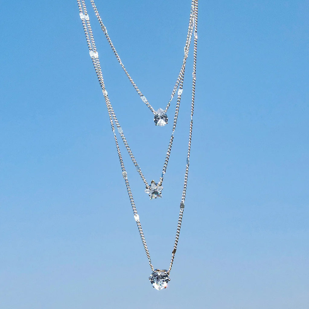 Zircon Pendant Necklace For Women Multilayer Chain