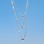 Zircon Pendant Necklace For Women Multilayer Chain