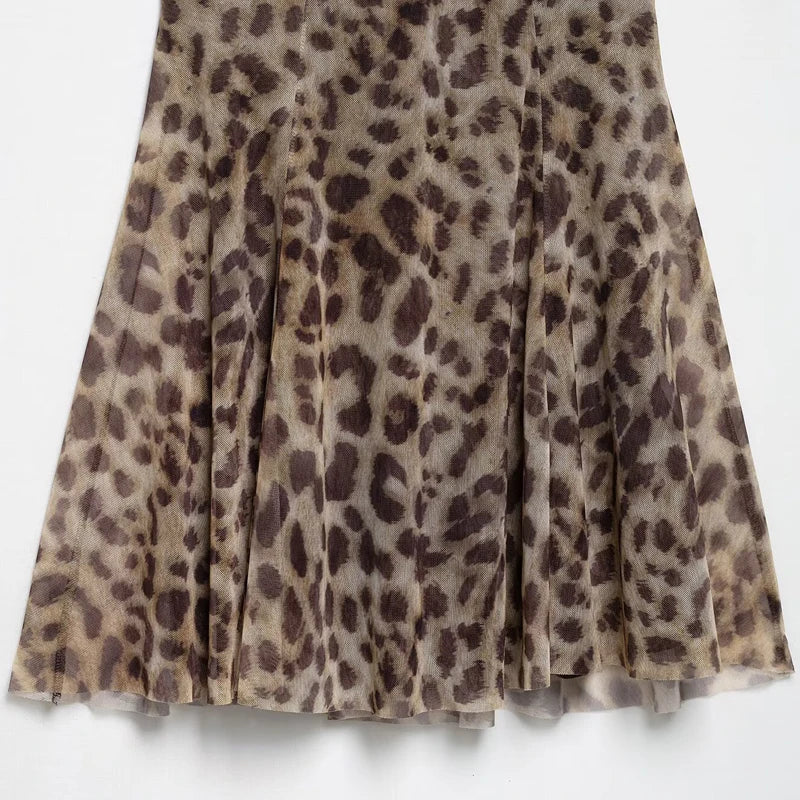 Leopard Print Slip Mini Dress - Backless Spaghetti Strap Party Dress for Women