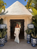 Women's Lace Flare Sleeve Mermaid Dress - Off Shoulder Elegant Floor-Length Gown