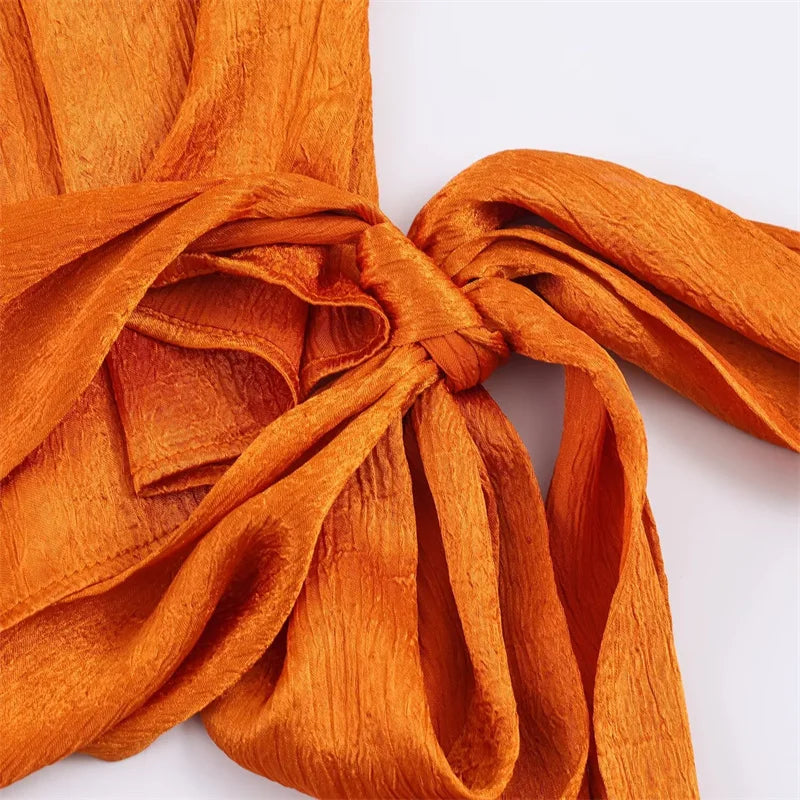 Satin Ribbon Sleeveless Top - Elegant Chic Tank Top for Women