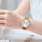 Women's Luxury Quartz Watch - Leather Band, Minimalist Dial