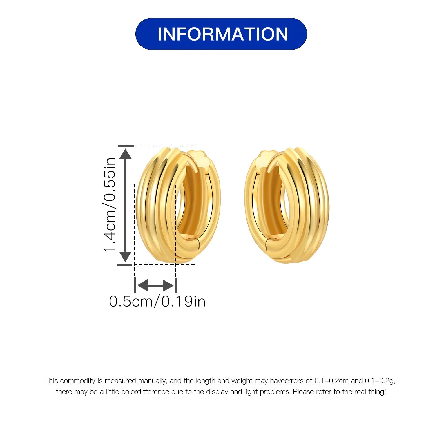 Sterling Silver 18K Gold Hoop Earrings
