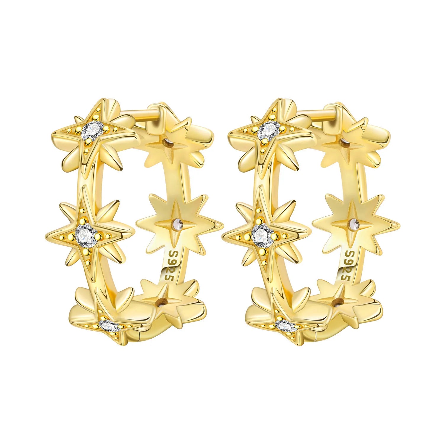 Sterling Silver 18K Gold Hoop Earrings