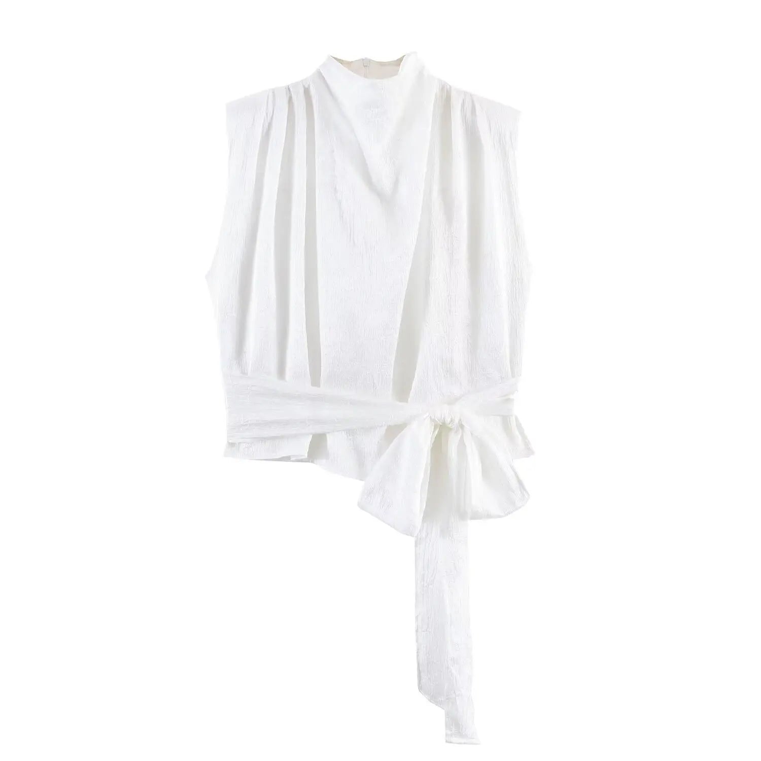 Satin Ribbon Sleeveless Top - Elegant Chic Tank Top for Women